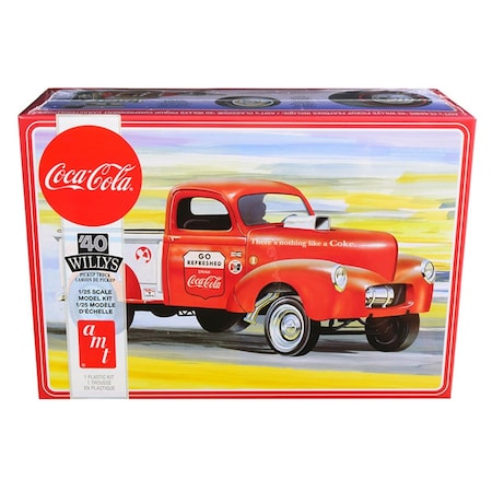 Amt Skill 3 Model Kit 1940 Willys Gasser Pickup Truck Coca-Cola 1 by 25 Scale Model AMT1145M